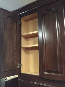 Cabinet Open Showing 0.75 inch Shelves from Apex Office Kitchen